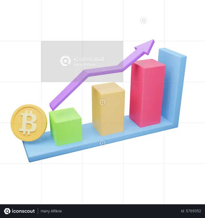 Croissance des bitcoins  3D Icon