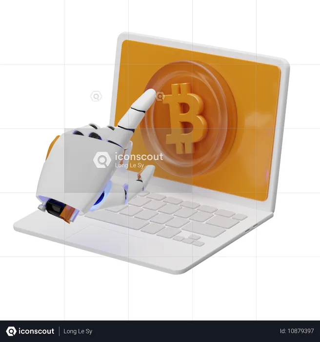 Mecanismo de aprendizagem de dados Bitcoin  3D Icon