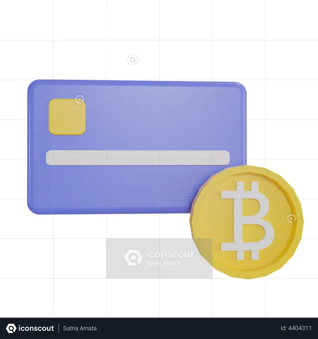 Bitcoin Debit Card  3D Illustration