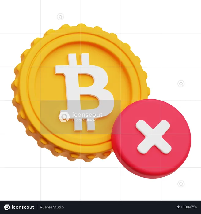 ビットコイン削除  3D Icon