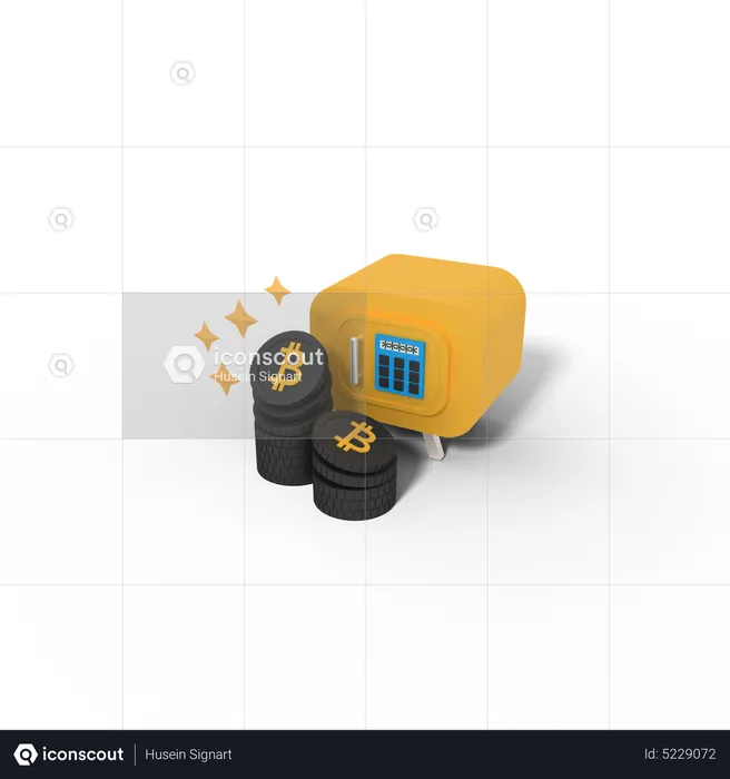 Bitcoin Digital Locker  3D Icon