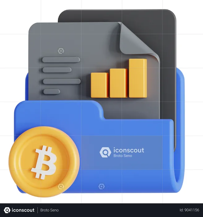 Bitcoin document  3D Icon