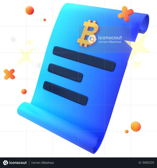 Bitcoin Document  3D Icon
