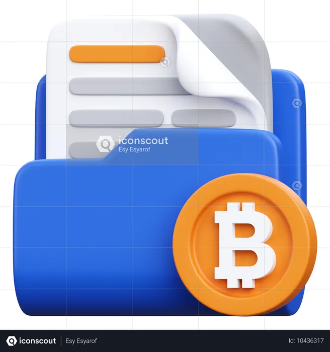 Bitcoin-Dokument  3D Icon