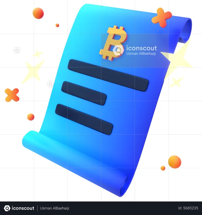 Bitcoin-Dokument  3D Icon