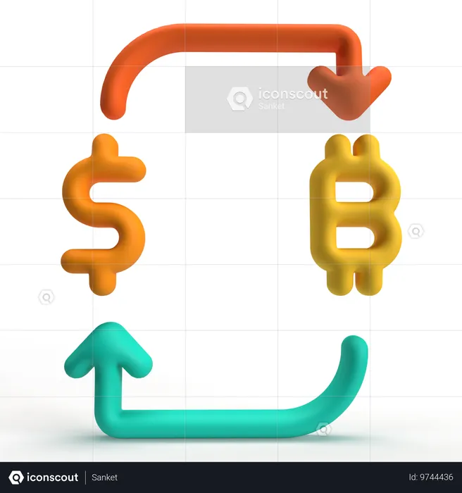 Bitcoin in dollaro  3D Icon