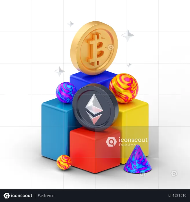 Bitcoin-Dominanz  3D Illustration