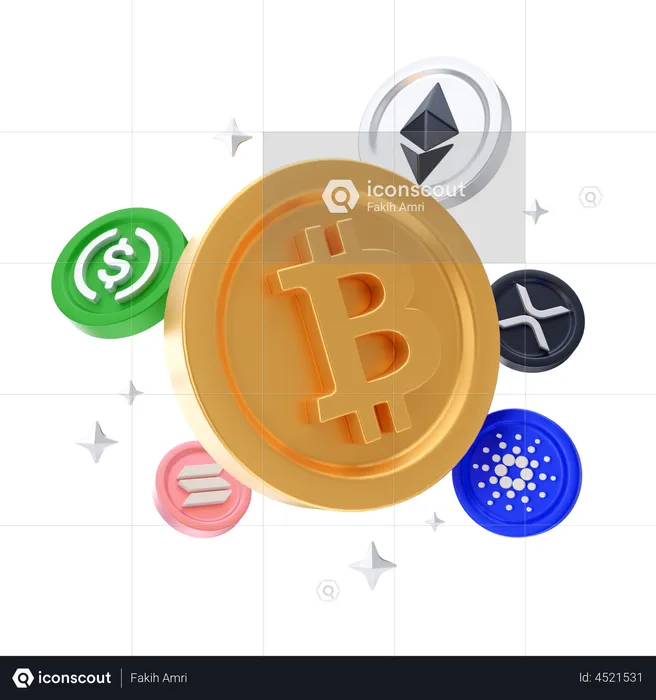 Bitcoin-Dominanz  3D Illustration