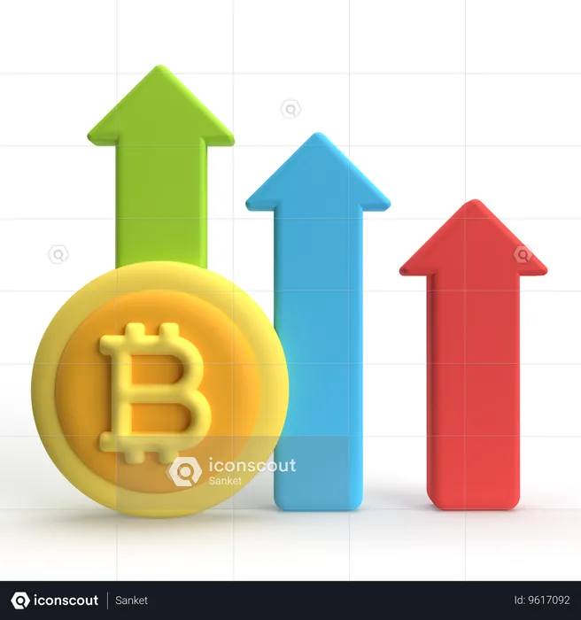 Bitcoin Down  3D Icon