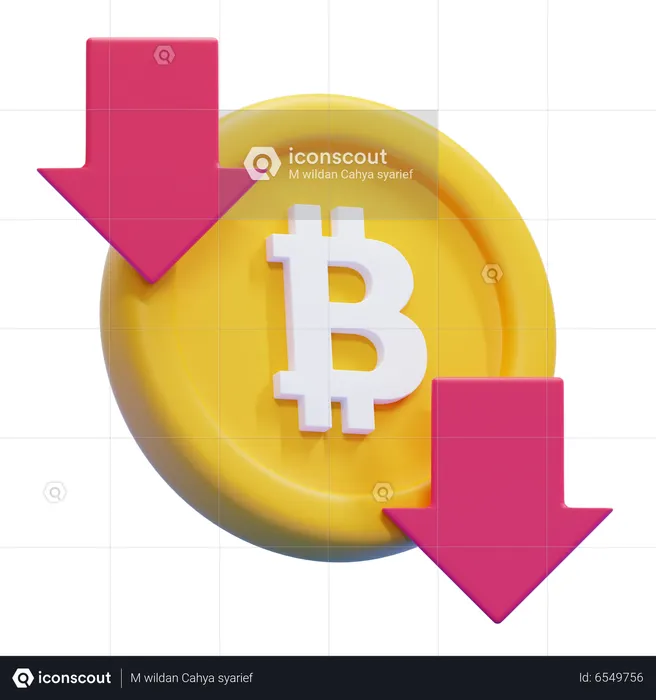 BITCOIN DOWN  3D Icon