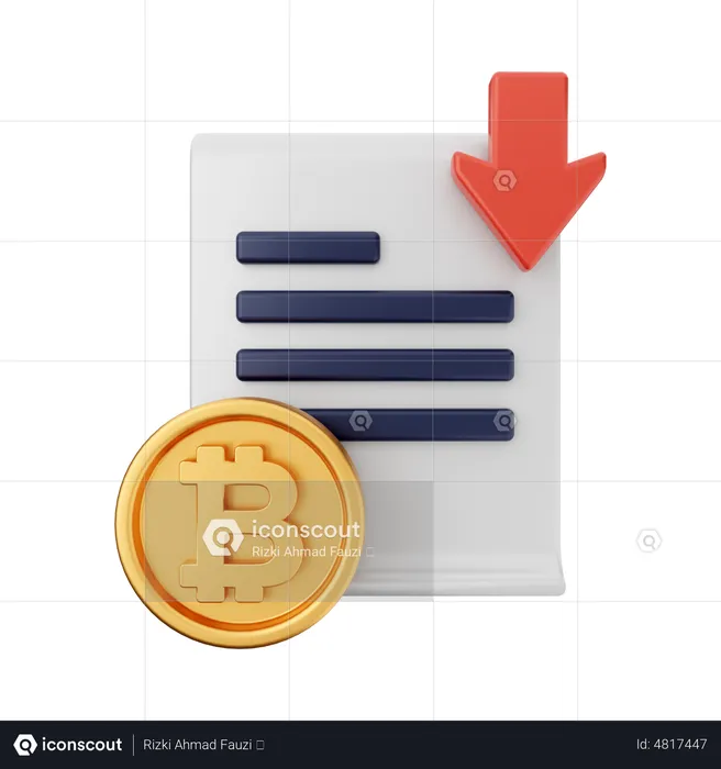 Bitcoin Down  3D Icon