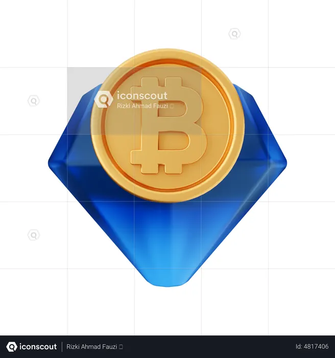 Bitcoin e diamante  3D Icon