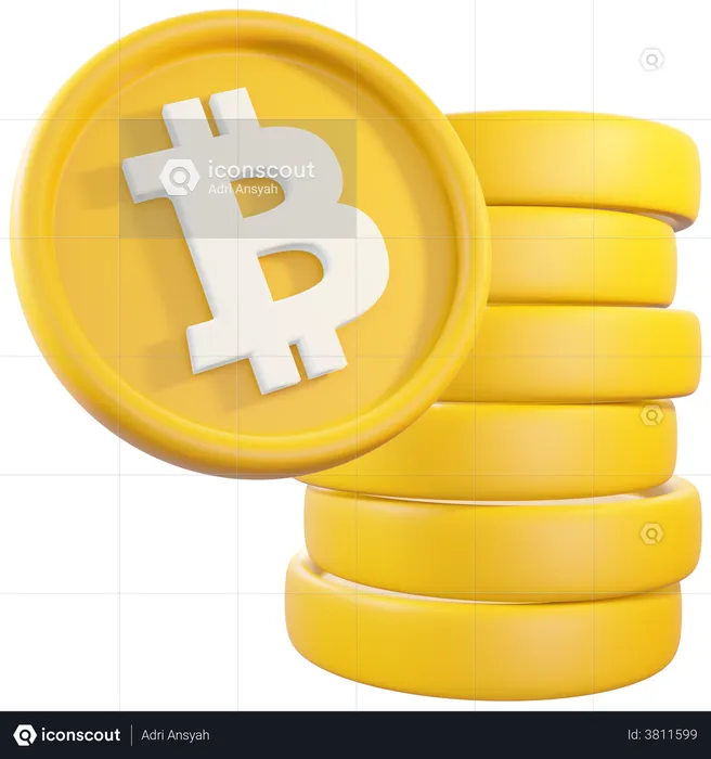 Bitcoin Earning  3D Illustration