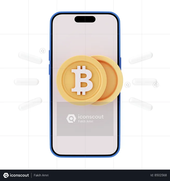 Bitcoins en línea  3D Icon