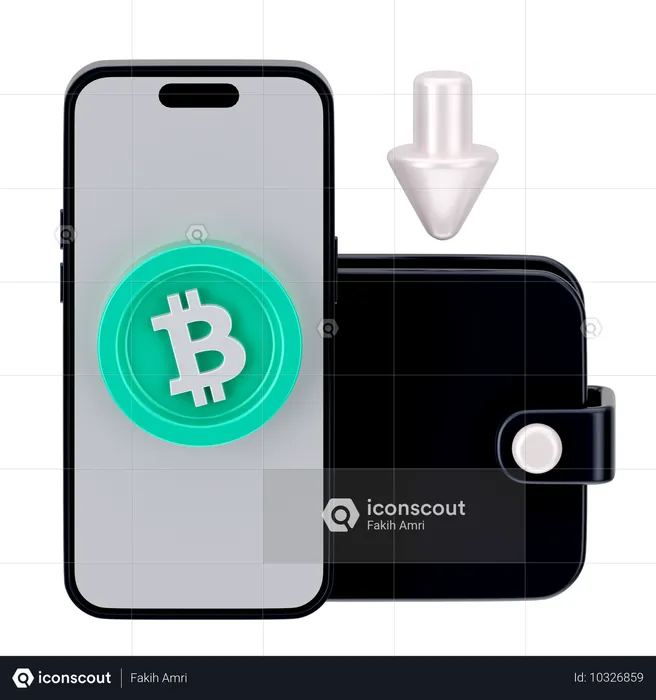 Bitcoins en línea  3D Icon