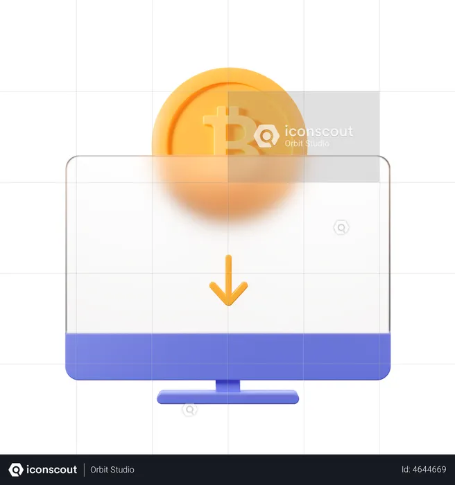 Bitcoins en línea  3D Illustration