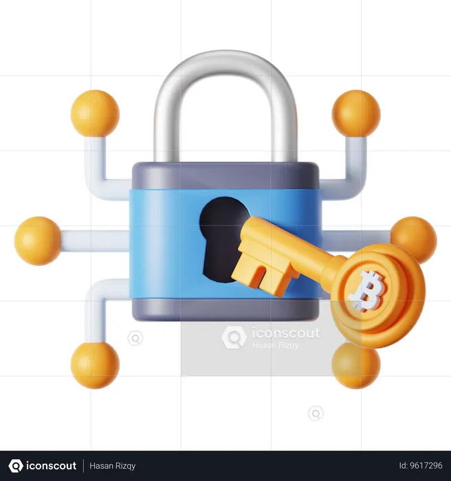 Bitcoin Encrypt  3D Icon