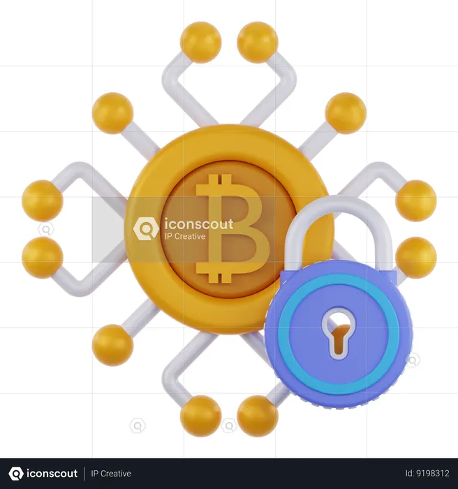 Bitcoin Encryption  3D Icon