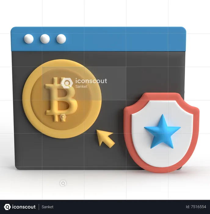 Bitcoin Encryption  3D Icon