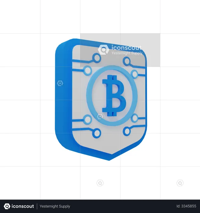 Bitcoin Encryption  3D Illustration