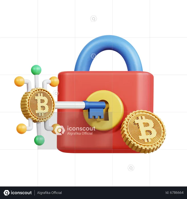 Bitcoin Encryption Key  3D Icon