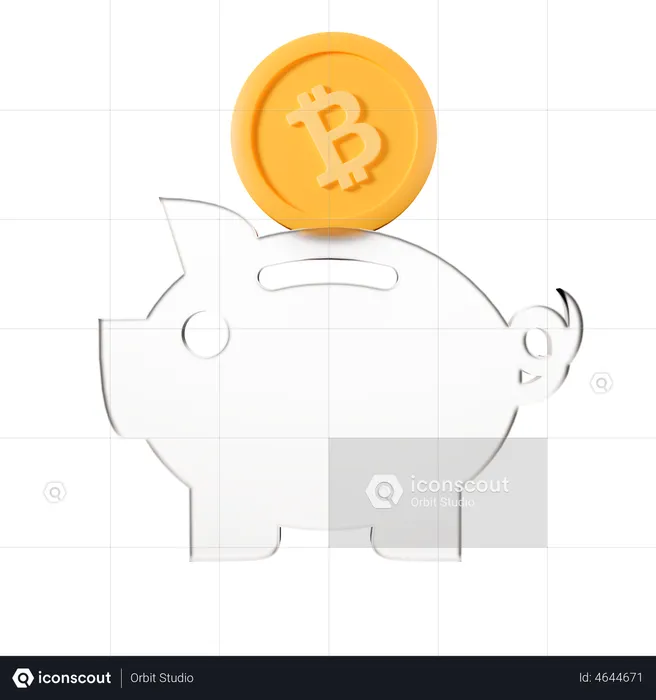 Bitcoin-Ersparnisse  3D Illustration