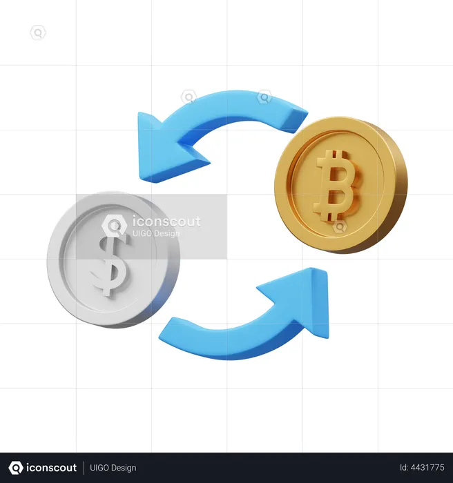 Bitcoin Exchange  3D Illustration
