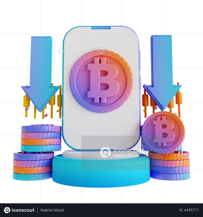 Bitcoin Exchange App  3D Illustration