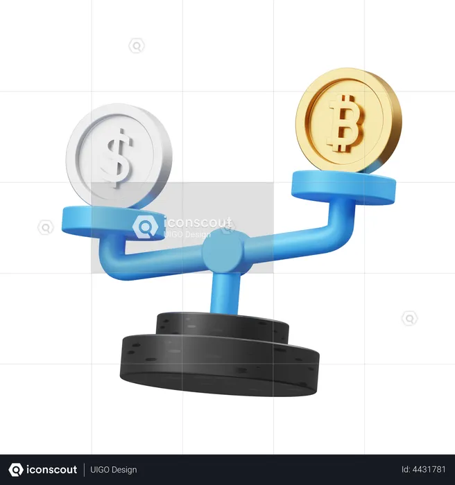 Bitcoin Exchange Rate  3D Illustration