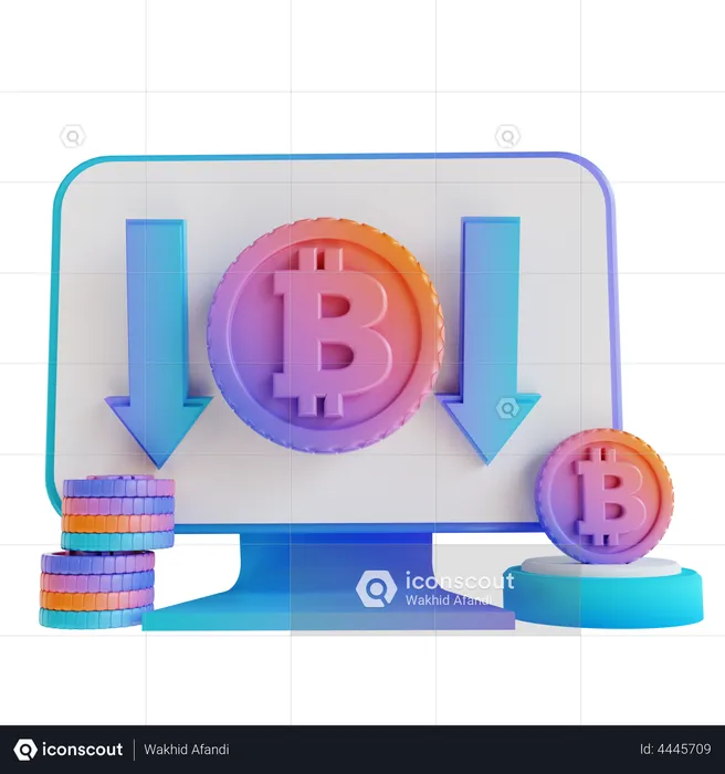 Bitcoin Exchange Website  3D Illustration