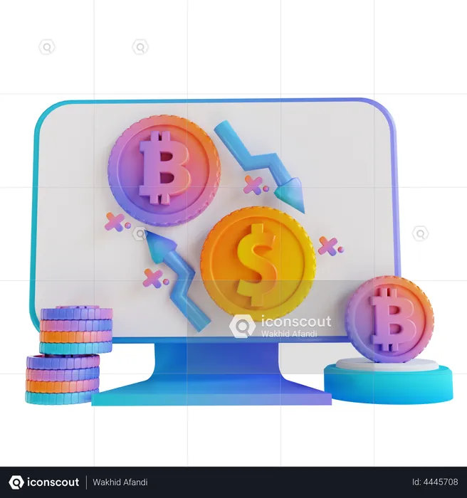 Bitcoin Exchange Website  3D Illustration