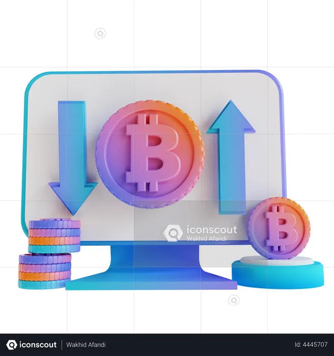 Bitcoin Exchange Website  3D Illustration