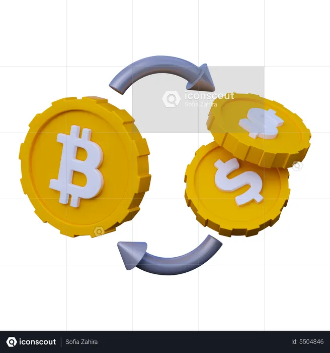 Bitcoin Exchnage  3D Icon