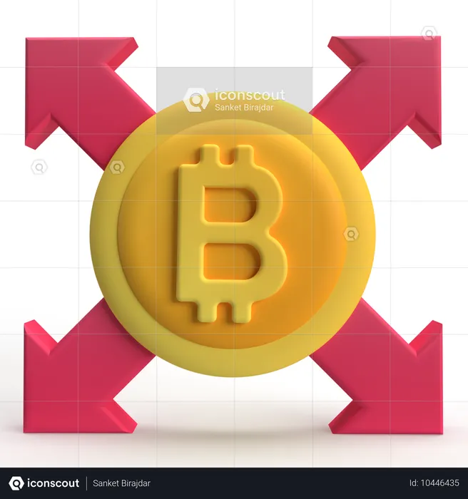 Bitcoin s'étend  3D Icon