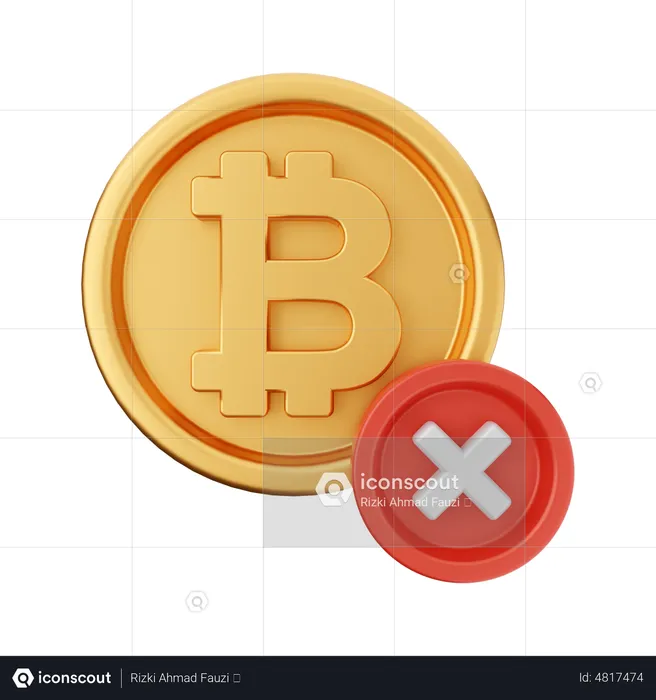 Bitcoin Failed  3D Icon