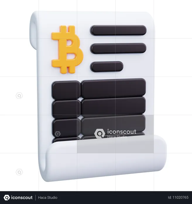 Fatura de bitcoin  3D Icon