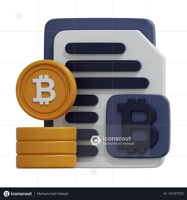 Bitcoin file  3D Icon