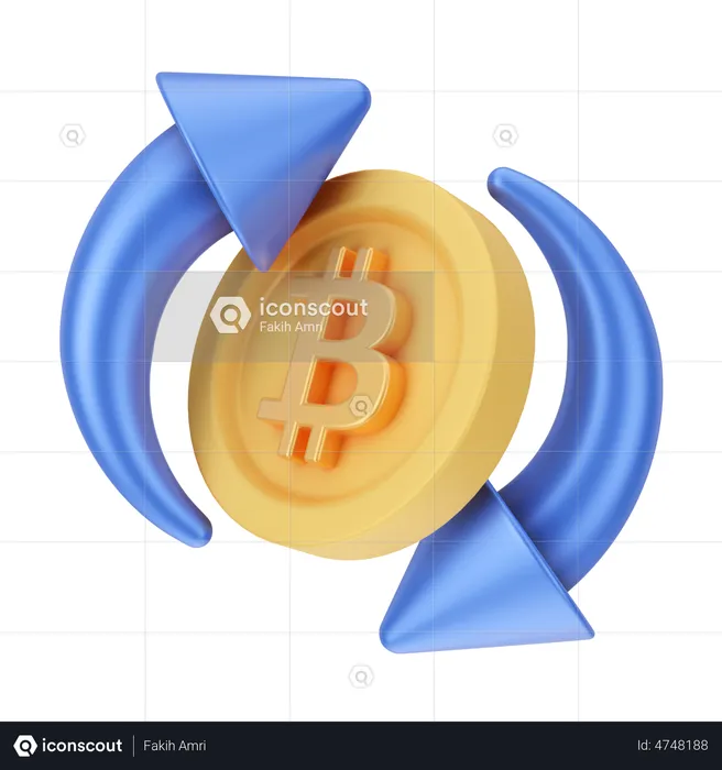 Bitcoin Flow  3D Illustration