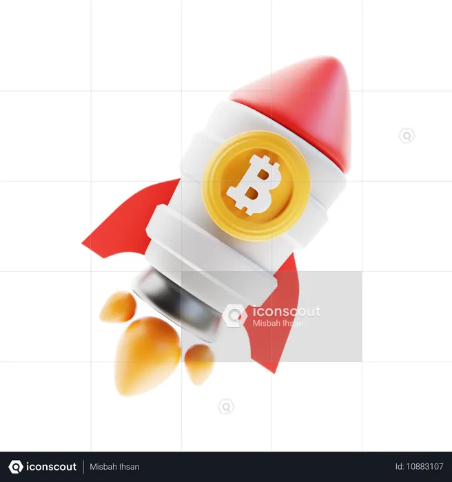 Foguete bitcoin  3D Icon