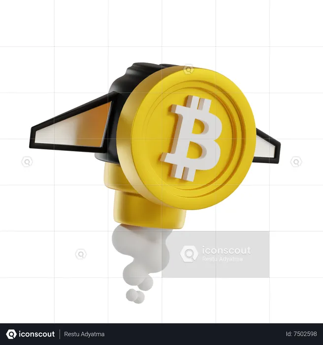 Foguete bitcoin  3D Icon