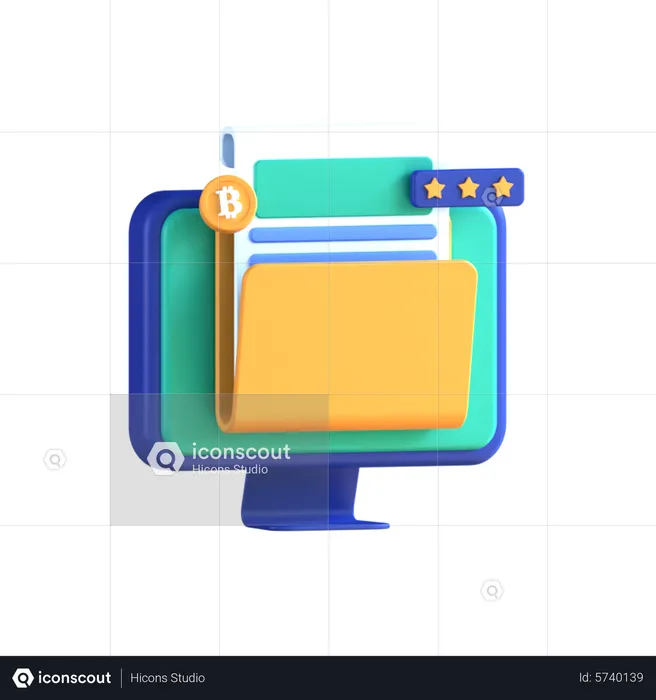 Bitcoin Folder  3D Icon
