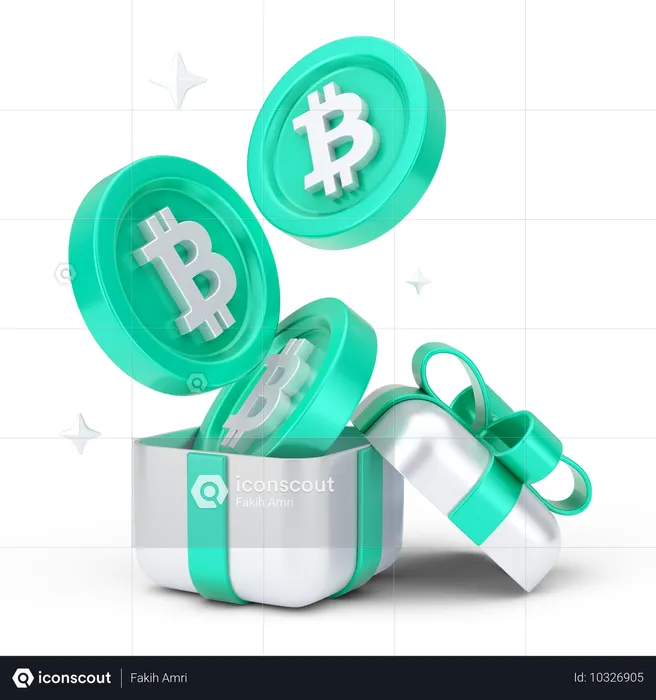 Bitcoin-Geschenk  3D Icon