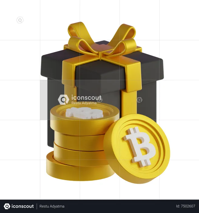 Bitcoin-Geschenk  3D Icon