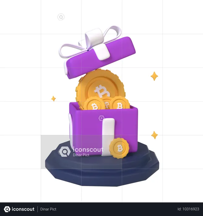 Bitcoin-Geschenke  3D Icon