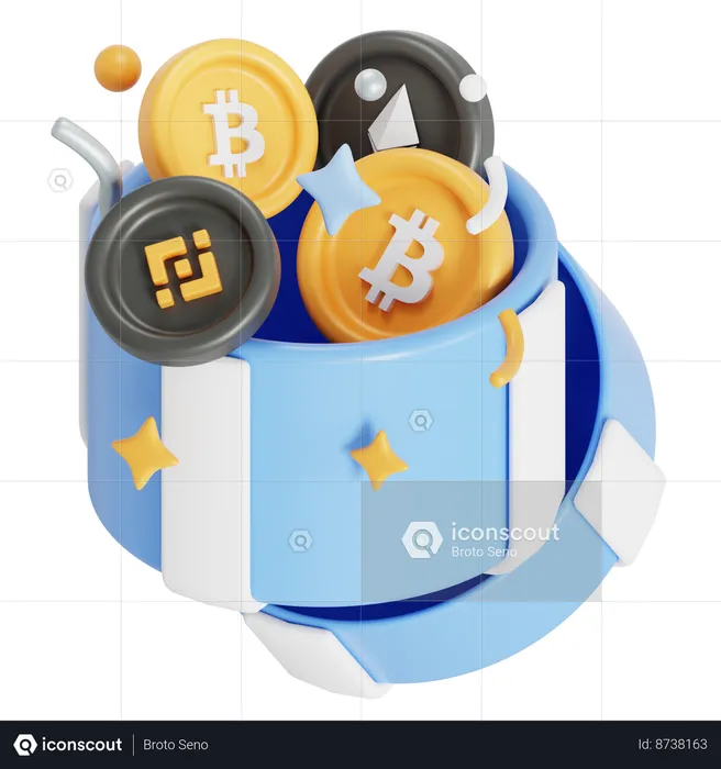 Bitcoin gift  3D Icon