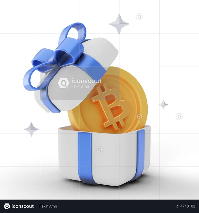 Bitcoin Gift  3D Illustration