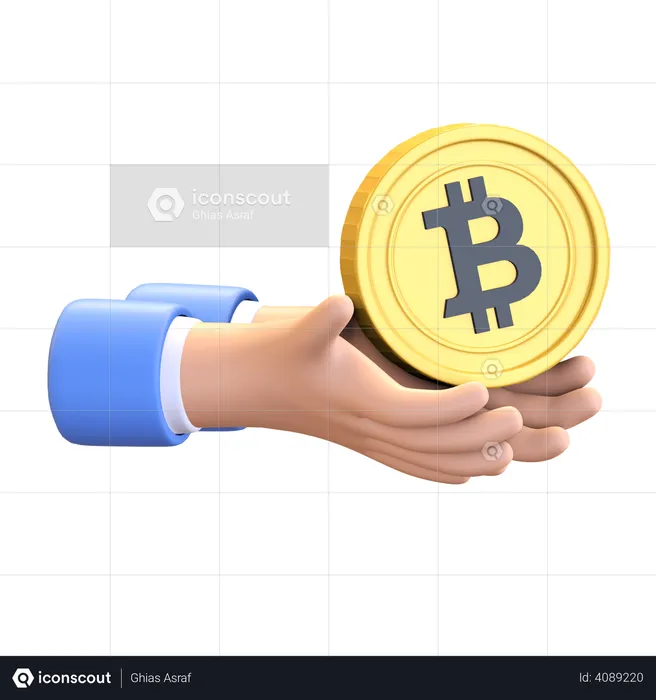 Bitcoin Give Away  3D Illustration