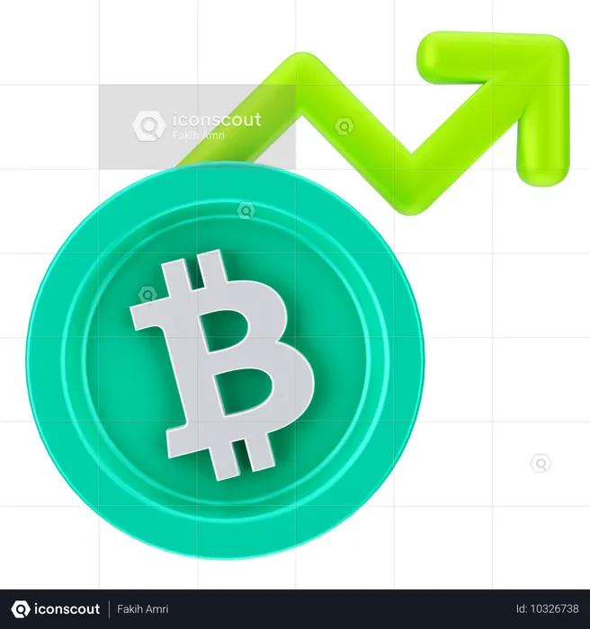 ビットコインの成長  3D Icon