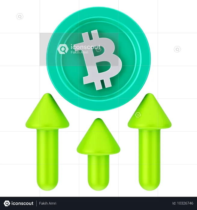 ビットコインの成長  3D Icon