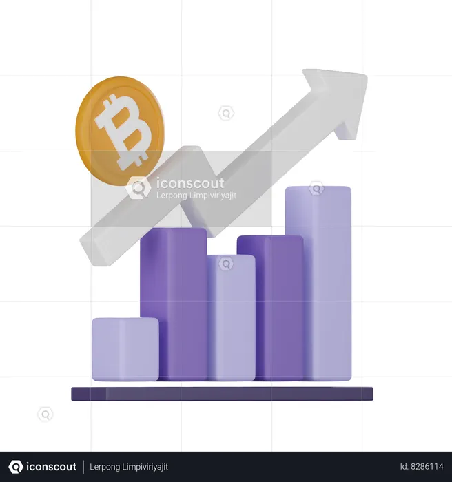 Bitcoin Growth  3D Icon
